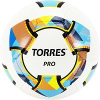 Мяч футб. "TORRES Pro" арт.F320015, р.5, 14 панел. PU, 4 подкл. слоя, ручная сшивка, бело-золот-черн
