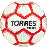 Мяч футб. "TORRES BM 300" арт.F320744 р.4, 28 пан.,гл.TPU,2 подкл. слой, маш. сш., бело-серебр-крас.