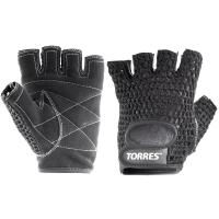 Перчатки для занятий спортом "TORRES" арт.PL6045L, р.L, хлопок, нат. замша, подбивка 6 мм, черные