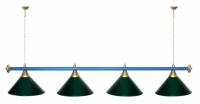 Лампа STARTBILLIARDS 4 пл. RAL (плафоны черные, штанга черная, фурнитура черная )