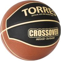 Мяч баск. "TORRES Crossover" арт.B32097, р.7,ПУ-комп, нейлон. корд, бут.камера, тем. черно-оранж-беж