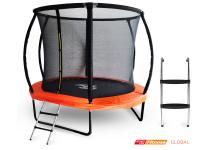 Батут StartLine Fitness 8 футов (Global) с внутренней сеткой и пластик лестницей