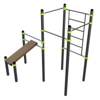 W330 Воркаут (наклонная скамья, 3 перекладины, шведская стенка) Zavodsporta
