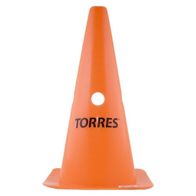 Конус трен. "TORRES" арт.TR1009, пластик, высота 30 см, с отв. для штанги TORRES, оранжевый