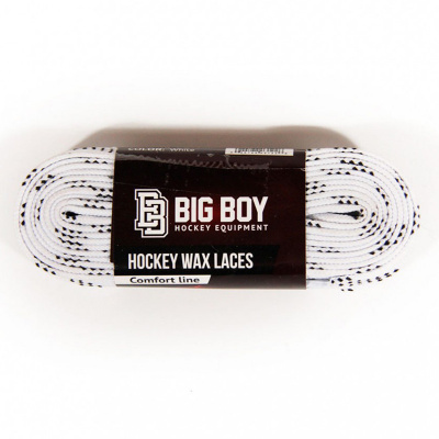 Шнурки для коньков "BIG BOY Comfort Line с пропиткой" арт.BB-LACES-CL-274WT, полиэстер, 274см, белый