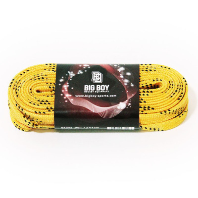 Шнурки для коньков "BIG BOY Comfort Line с пропиткой" арт.BB-LACES-CL-305YL, полиэстер, 305см, желт
