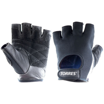 Перчатки для занятий спортом "TORRES" арт.PL6047L, р.L, нейлон, нат.замша и кожа, подбивка 3 мм, чер